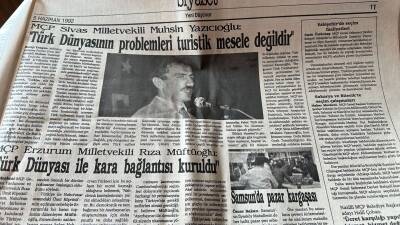 Yeni Düşünce Gazetesi 5 Haziran 1992 - Muhsin Yazıcıoğlu Türk Dünyasının Problemleri Turistik Mesele Değildir GZ122846 - 2