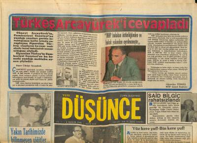 Yeni Düşünce Gazetesi 6 Aralık 1985 - Said Bilgiç Rahatsızlandı - SHP , Barış Derneği Sanıklarıyla Görüştü GZ122861 - 1