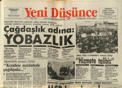 Yeni Düşünce Gazetesi 6 Kasım 1987 - Muhsin Yazıcıoğlu Konuşmamı Çarpıttılar - Marx Ve Lenin Şimdi Öldüler GZ122813 - 1