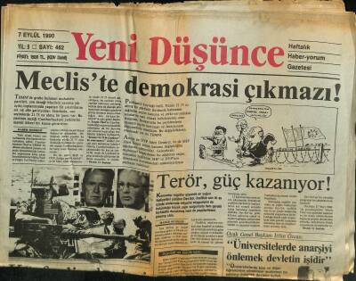 Yeni Düşünce Gazetesi 7 Eylül 1990 - Mecliste Demokrasi Çıkmazı ! - Ziyad Nemliyi Kaybettik... GZ122705 - 1