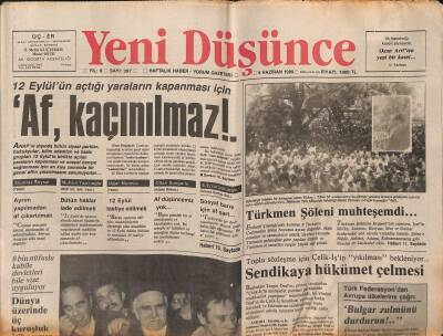 Yeni Düşünce Gazetesi 9 Haziran 1989 - İranda Yeni Dönem - ABD Çok Benzin Yakan Araba Üretimini Yasakladı GZ122657 - 1