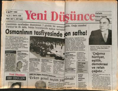 Yeni Düşünce Gazetesi 9 Mart 1990 - Seksenli Yıllarda Türk Dünyası Ve Anavatan İlişkileri GZ84891 - 1