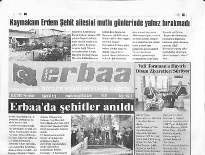 Yeni Erbaa Gazetesi 13 Temmuz 2017 - Ünlü Şair Cahit Külebi Mezarı Başında Anıldı - Erbaada Şehitler Anıldı GZ125178 - 1