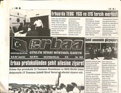 Yeni Erbaa Gazetesi 15 Temmuz 2017 - Türk Basını Tokatta Buluştu - Tokatspor 3 Futbolcuyu Kadrosuna Kattı GZ125176 - 1