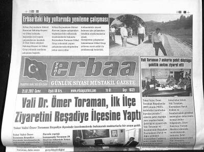 Yeni Erbaa Gazetesi 21 Temmuz 2017 - Vali Dr. Ömer Toraman , İlk İlçe Ziyaretini Reşadiye İlçesine Yaptı GZ125171 - 1