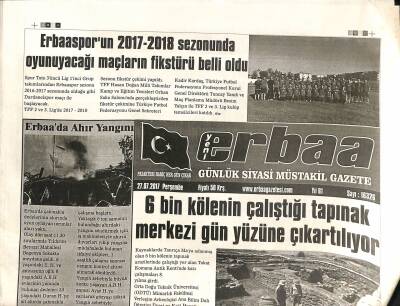 Yeni Erbaa Gazetesi 27 Temmuz 2017 - 6 Bin Kölenin Çalıştığı Tapınak Merkezi Gün Yüzüne Çıkartılıyor GZ125194 - 1