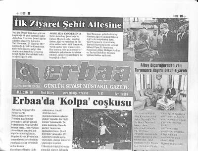 Yeni Erbaa Gazetesi 4 Temmuz 2017 - Tokatspordan Samsun Çıkarması - Erbaada Kolpa Coşkusu GZ125186 - 1
