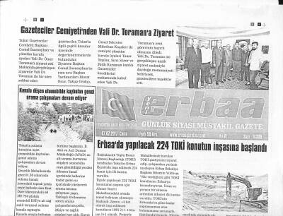 Yeni Erbaa Gazetesi 7 Temmuz 2017 - Erbaada Yapılacak 224 TOKİ Konutun İnşasına Başlandı GZ125183 - 1