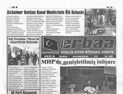 Yeni Erbaa Gazetesi 8 Ağustos 2017 - MHPde Genişletilmiş İstişare - Erbaasporun Erzurum Kampı Sürüyor GZ125227 - 1