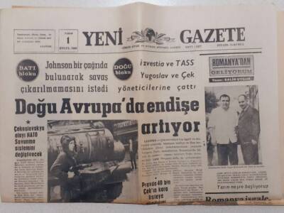 Yeni Gazete - 1 Eylül 1968 - Doğu Avrupada Endişe Artıyor GZ112003 - 1
