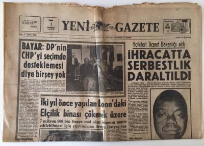 Yeni Gazete 1 Temmuz 1969 - Türk Donanmasına İlk Deniz Altı Bundan 83 Yıl Önce Almanyadan Satın Alınmıştı GZ11604 - 2