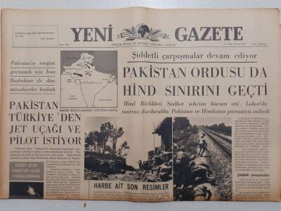 Yeni Gazete - 10 Eylül 1965 - Pakistan Türkiyeden Jet Uçağı Ve Pilot İstiyor GZ111863 - 1