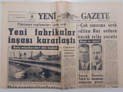 Yeni Gazete - 11 Mayıs 1968 - Çek Sınırına Sevk Edilen Rus Ordusu Büyük Telaş Yarattı GZ112008 - 1