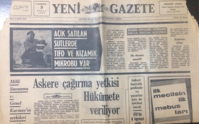 Yeni Gazete 11 Nisan 1970 - Askere Çağırma Yetkisi Hükümete Veriliyor - GZ12285 - 2