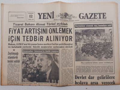Yeni Gazete - 12 Ekim 1967 - Fiyat Artışını Önlemek İçin Tedbir Aranıyor GZ111985 - 1