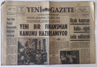 Yeni Gazete 12 Kasım 1970 - Yeni Bir Finansman Kanunu Hazırlanıyor GZ11534 - 2