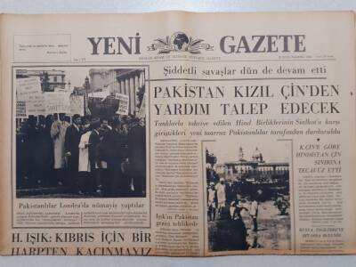 Yeni Gazete - 13 Eylül 1965 - Pakistan Kızıl Çinden Yardım Talep Edecek GZ111861 - 1