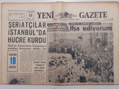 Yeni Gazete - 13 Nisan 1967 - Şeriatçılar İstanbulda Hücre Kurdu GZ111901 - 1