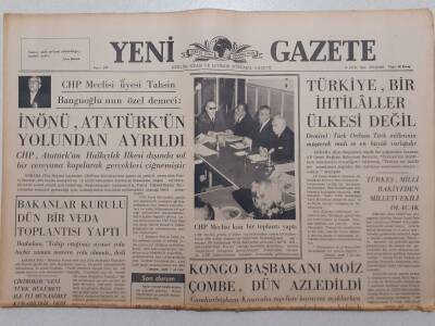 Yeni Gazete - 14 Ekim 1965 - Türkiye Bir İhtilaller Ülkesi Değil GZ111874 - 1