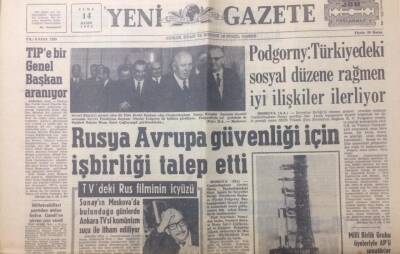 Yeni Gazete 14 Kasım 1969 - Rusya Avrupa Güvenliği İçin İş Birliği Talep Etti - GZ12380 - 2