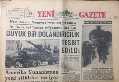 Yeni Gazete 14 Şubat 1967 - Amerika Yunanistana Yeni Silahlar Veriyor - GZ12344 - 2