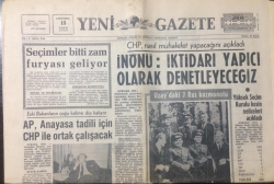 Yeni Gazete 15 Ekim 1969 - İnönüİktidarı Yapıcı Olarak Denetleyeceğiz - GZ12325 - 1