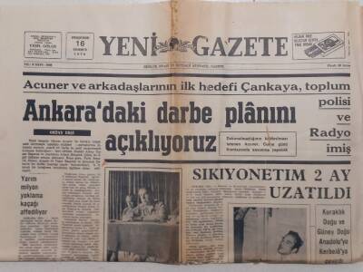 Yeni Gazete - 16 Temmuz 1970 - Ankaradaki Darbe Planı GZ111942 - 1
