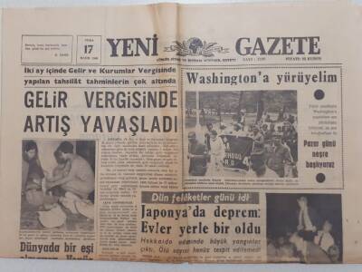 Yeni Gazete - 17 Mayıs 1968 - Gelir Vergisinde Artış Yavaşladı GZ111926 - 1