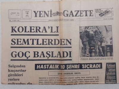 Yeni Gazete - 18 Ekim 1970 - Koleralı Semtlerden Göç Başladı GZ111941 - 1
