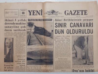 Yeni Gazete - 18 Mayıs 1967 - Bulgar Sınırındaki Canavar Öldürüldü GZ111920 - 1