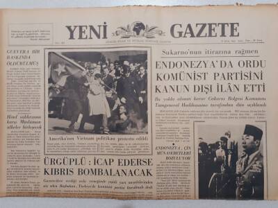 Yeni Gazete - 19 Ekim 1965 - İcap Ederse Kıbrıs Bombalanacak GZ111870 - 1