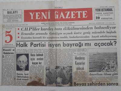 Yeni Gazete - 19 Kasım 1952 - Einstein İsrail Cumhurbaşkanı Olmak İstemedi GZ112802 - 1