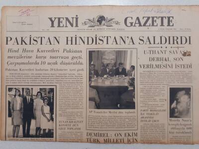 Yeni Gazete - 2 Eylül 1965 - Pakistan İhtilalin Eşiğinde - Pakistan Hindistana Saldırdı GZ111847 - 1