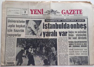 Yeni Gazete 2 Kasım 1968 -Üniversiteler Toplu Boykot İçin Hazırlık Yapıyor GZ6272 - 2