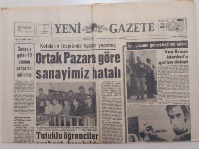 Yeni Gazete - 2 Temmuz 1969 - Prens Charles Taç Giyerken Bombalı 2 Kişi Havaya Uçtu GZ111829 - 1