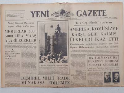 Yeni Gazete - 20 Ekim 1965 - Amerika Komunizme Karşı İkaz Etti GZ111869 - 1