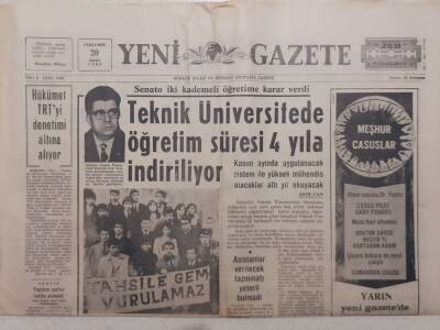 Yeni Gazete - 20 Mart 1969 - Teknik Üniversitede Öğretim Süresi 4 Yıla İndiriliyor GZ111834 - 1
