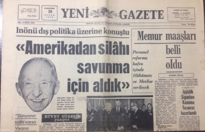 Yeni Gazete 20 Nisan 1970 - İnönü Dış Politika Üzerine Konuştu - GZ12323 - 1