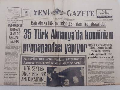Yeni Gazete - 20 Ocak 1969 - 35 Türk Almanyada Komünizm Propagandası Yapıyor GZ111923 - 1