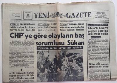 Yeni Gazete 20 Şubat 1969 -Milli Güvenlik Kurulu Bugün Asayişsizlik İçin Yeni Tedbirler Arayacak GZ6280 - 1