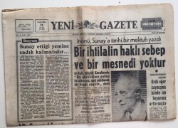 Yeni Gazete 21 Mayıs 1969 -İnönü Bir İhtilalin Haklı Sebep Ve Bir Mesnedi Yoktur GZ6466 - 1