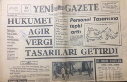Yeni Gazete 22 Mayıs 1970- Hükümet Ağır Vergi Tasarıları Getirdi - GZ12384 - 2