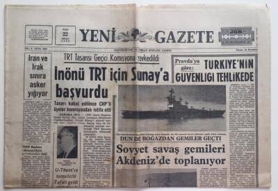 Yeni Gazete 22 Nisan 1969 -İnönü TRT İçin Sunaya Başvurdu GZ6273 - 2