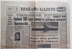 Yeni Gazete 22 Nisan 1969 -İnönü TRT İçin Sunaya Başvurdu GZ6273 - 1