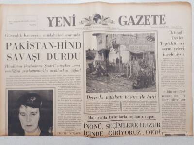 Yeni Gazete - 23 Eylül 1965 - Pakistan Hind Savaşı Durdu GZ111891 - 1