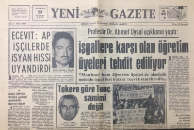 Yeni Gazete 23 Haziran 1969 - Ecevit AP İşçilerde İsyan Hissi Uyandırdı - GZ12314 - 2