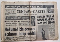 Yeni Gazete 23 Mayıs 1969 -Hükümet Orduya Yeşil Işık Yaktı GZ6467 - 1