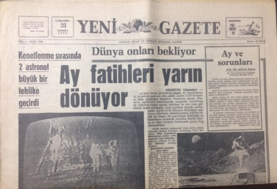 Yeni Gazete 23 Temmuz 1969 - Ay Fatihleri Yarın Dönüyor - GZ12321 - 2