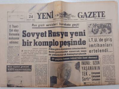 Yeni Gazete - 24 Eylül 1968 - Sovyet Rusya Yeni Komplo Peşinde GZ111912 - 1