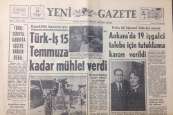 Yeni Gazete 24 Haziran 1969- Türk-İş 15 Temmuza Kadar Mühlet Verdi - GZ12313 - 2